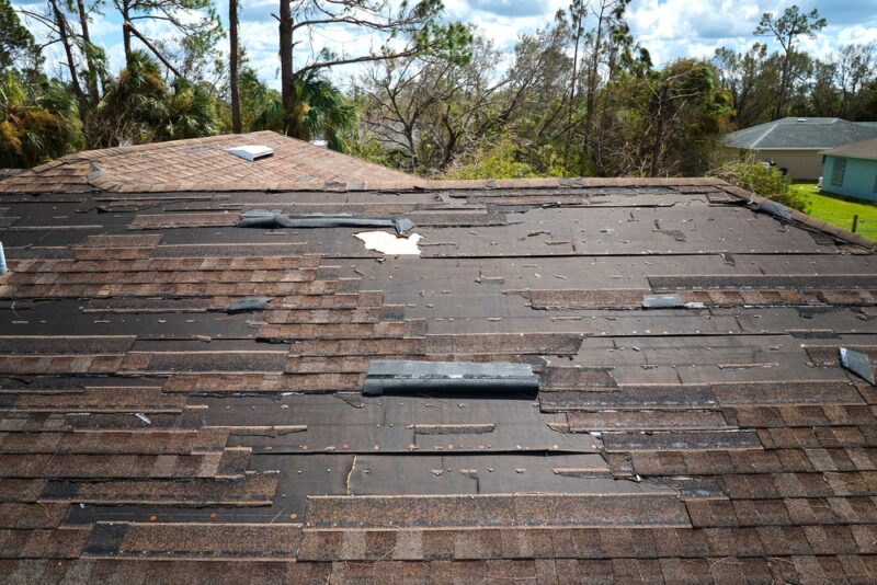 storm restoration, damaged roof